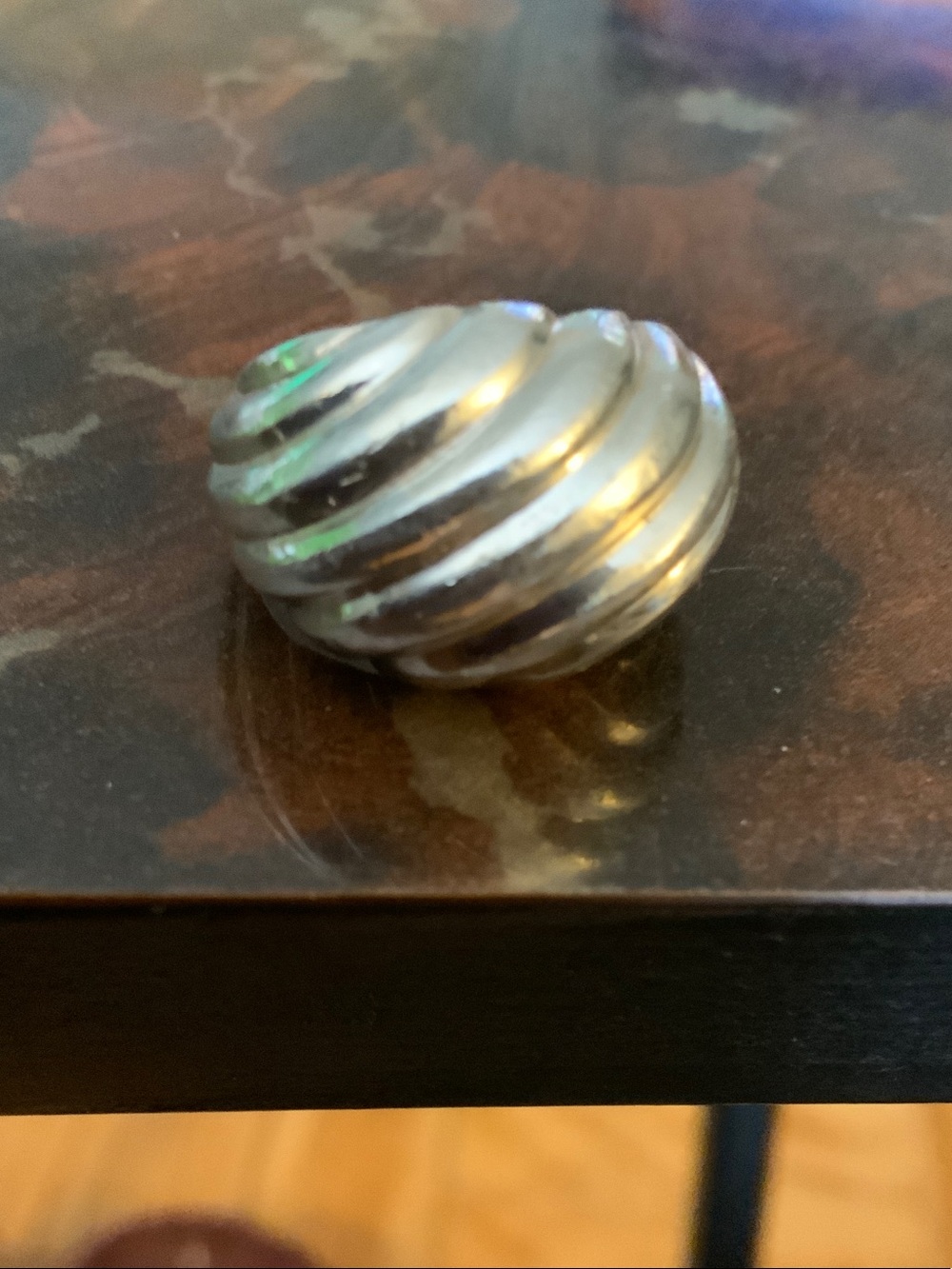 Chunky Twisted Dome Ring in Sterling Silver.